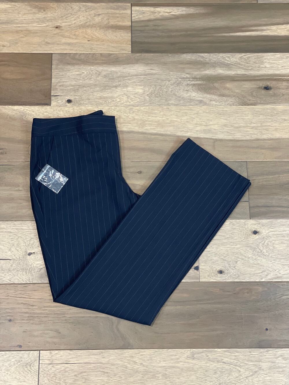 Vince Camuto Pinstripe Tailored Pants Size 10 Charcoal Gray Trousers NWT